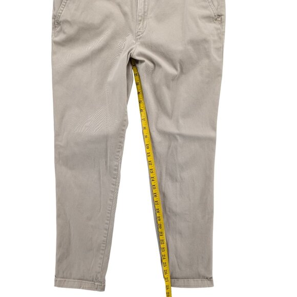 Eddie Bauer Boyfriend Chino Pants Womens Khaki Beige Flat Front Size 12 - Picture 10 of 11